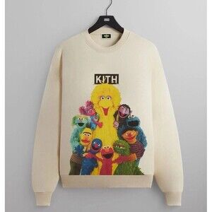 Kith for Sesame Street Group Hug Nelson Crewneck Sweatshirt in Waffle Size L NWT